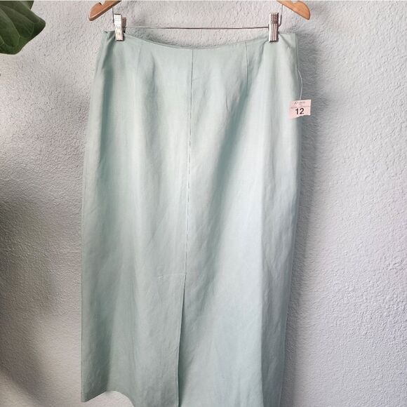 Worthington vintage silk linen blend front and back slit maxi skirt - Picture 9 of 13